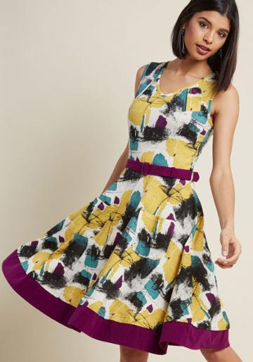 Effiesheart Effie's Heart Mid-century Commuter A-line Dress In 1x