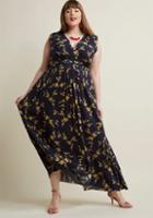 Modcloth Serene Dream Maxi Dress In Navy Blossom In Xs