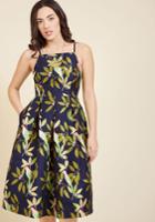  Ritz And Wisdom Midi Dress In Tropical Birds In 3x