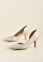 Modcloth The Future Looks Chic Metallic Heel In Gold