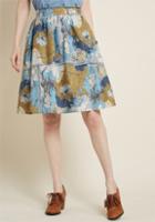 Modcloth Charming Cotton Skirt With Pockets In Maps In Xxs