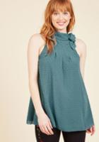Modcloth Diligent Distinction Sleeveless Top In Teal In S