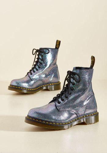  March Through Manhattan Leather Boot In Metal Crackle In 7