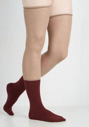 Lookbym Tone Of Choice Thigh Highs In Latte And Maroon