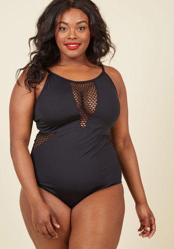  Mix And Mesh One-piece Swimsuit - 16-22 In 20