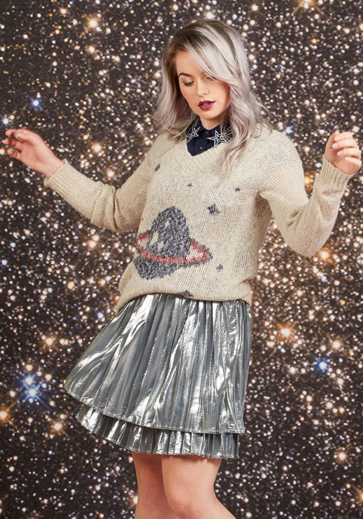 Modcloth Interplanetary Elan Sweater In 2x