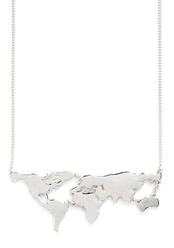 Muchtoomuch There's A Map For That Necklace In Silver