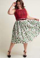 Hellbunny Hell Bunny Holly Gee Whiz A-line Midi Skirt In 4x