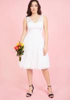 Modcloth Bestowed With Beauty Fit And Flare Dress In Ivory