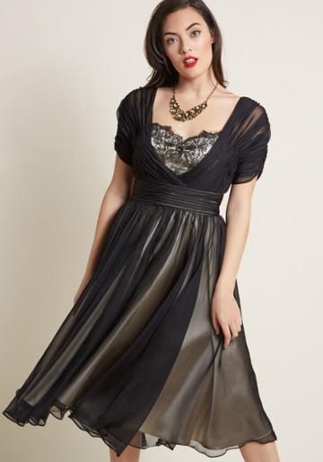 Modcloth Rush Promo Sia: Iconic Elegance Fit And Flare Dress In Xs