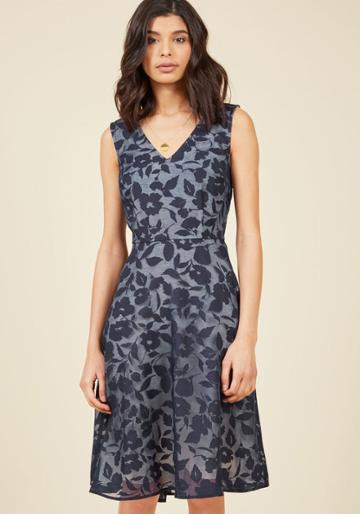  Flair In Layers Floral Dress In Navy In Xxs