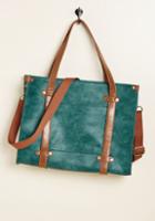 Modcloth Camp Director Zipped Tote In Teal