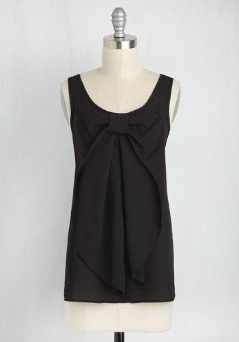  Hello, Bow! Sleeveless Top In Onyx In L