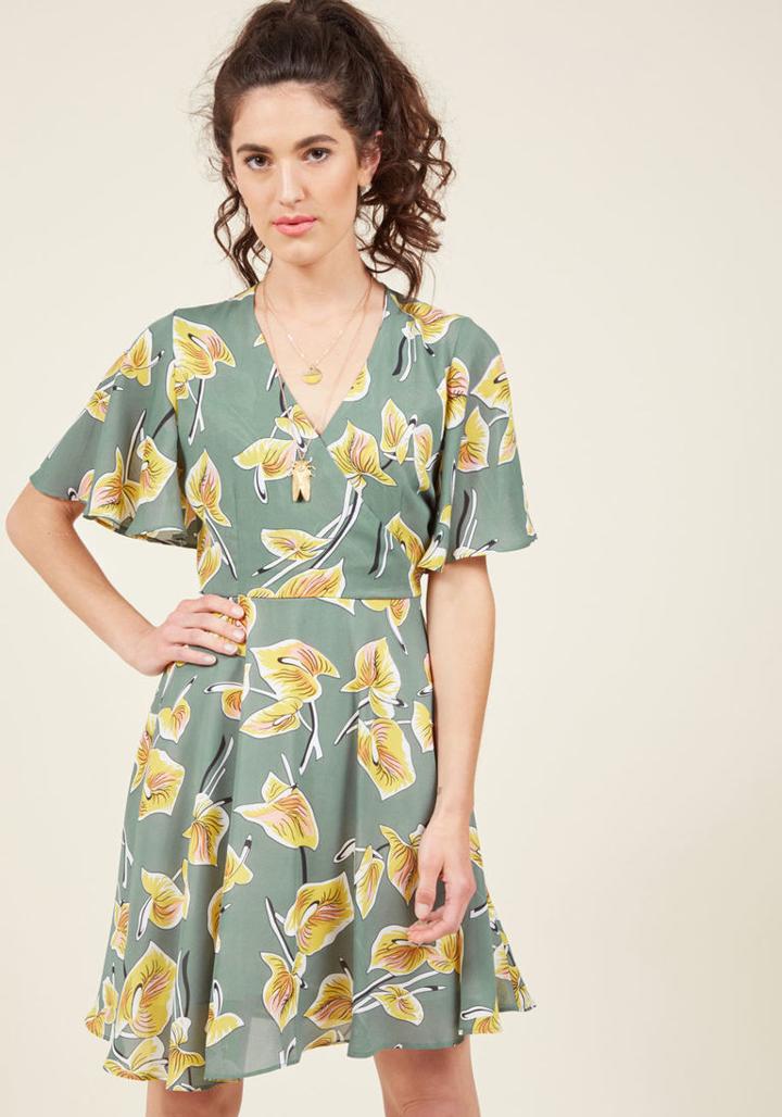 Let Boldness Blossom A-line Dress In L