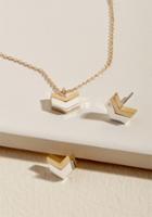Modcloth Chevron Top Of Things Accessory Set In Silver & Gold