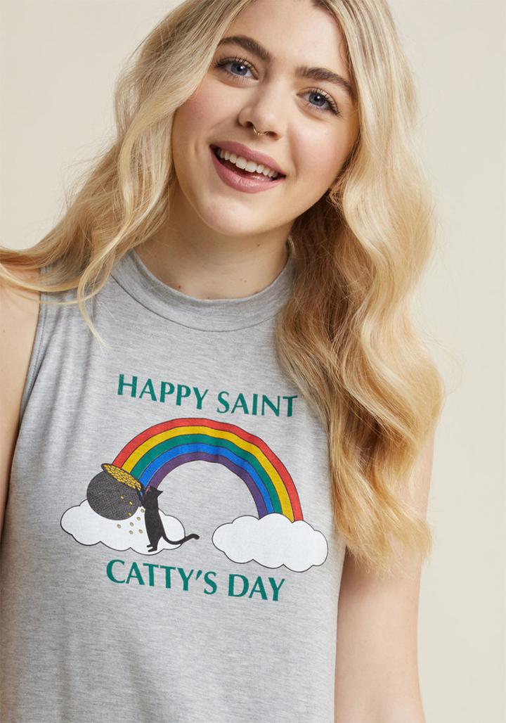 Modcloth Fortune-legged Friend Tank Top In L