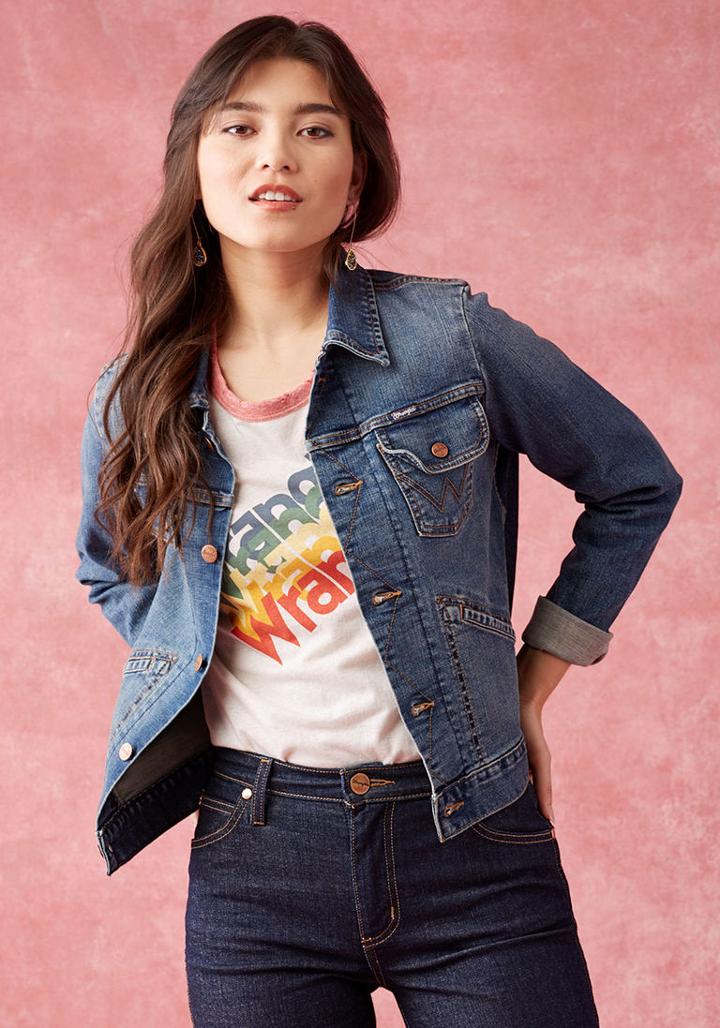  Wrangler Dependable Denim Jacket In 1x
