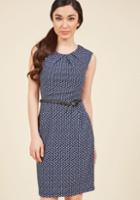 Modcloth Teaching Classy Sheath Dress In Parallelograms