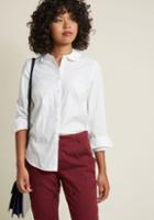 Modcloth Off To A Good Start-up Button-up Top In White