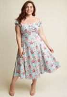 Collectif Collectif Tickle Me Picnic A-line Dress In Sky In Xl