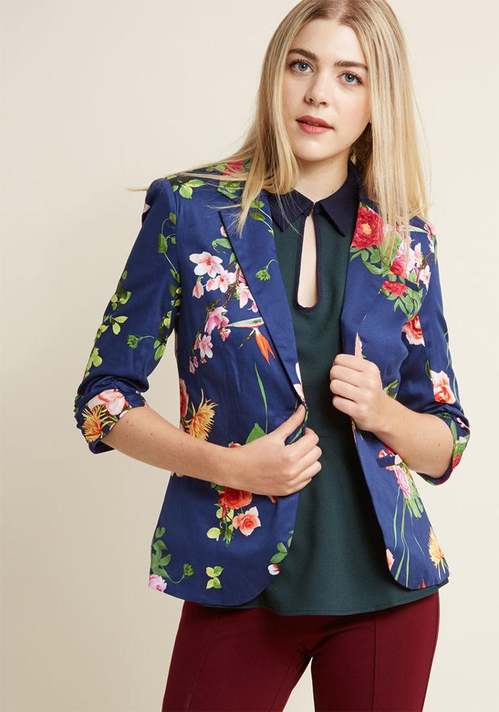 Modcloth Fab Floral Designer Blazer In S