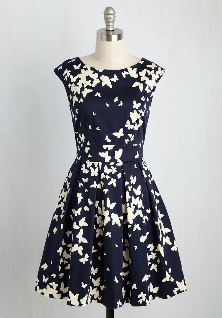 Fluttering Romance A-line Dress In Butterfly Silhouettes In 12 (uk)