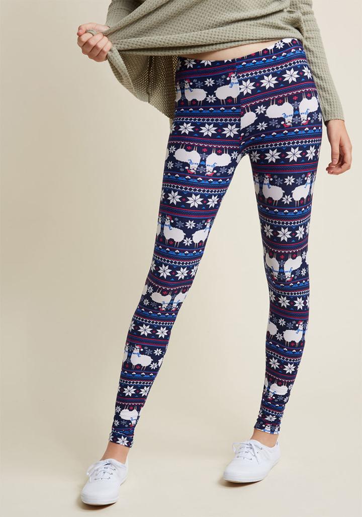 Modcloth I Llama Wish You A Merry Christmas Leggings In M
