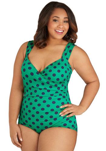 Estherwilliamsswimwear Composed By The Pool One-piece Swimsuit In Emerald - Plus Size