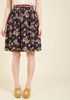 Modcloth Bookstore's Best A-line Skirt In Noir Blossom
