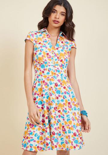 Modcloth Leaf And They Will Follow Shirt Dress