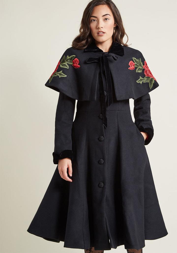 Collectif Collectif Innate Sophistication Coat With Removable Cape In L