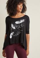 Modcloth Feather From The Truth Graphic Tee In 4x