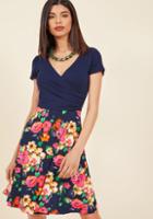  Botanical Breakfast Floral Dress In Navy Blossoms In 3x