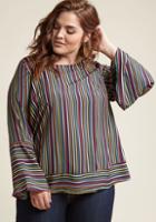Modcloth Everyday Statement Striped Long Sleeve Top In M