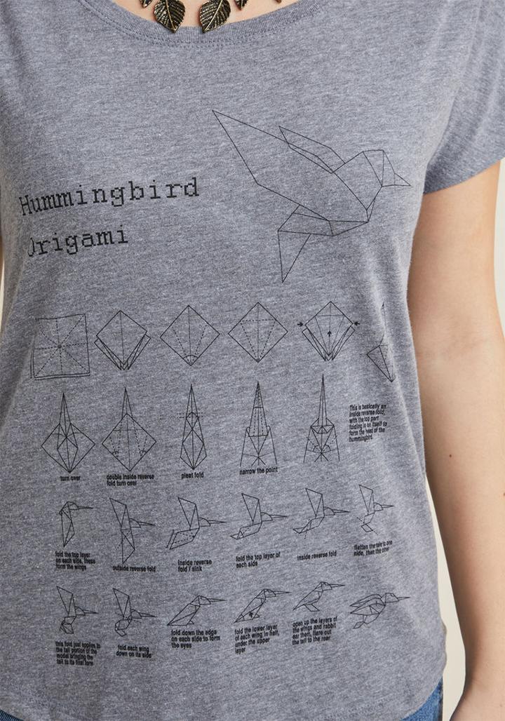 Modcloth Fold, Flaunt, Repeat Graphic Tee In Xl