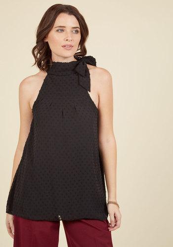  Diligent Distinction Sleeveless Top In Black In Xxs