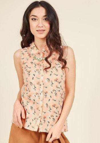  Keep Up The Kindness Sleeveless Top In Peach In Xs