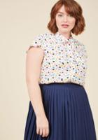 Modcloth Sophistication With A Smile Button-up Top In Xs