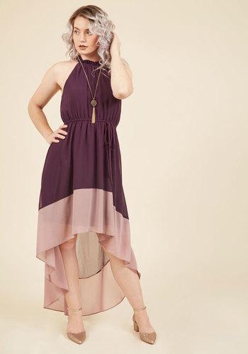  Befitting Of Fame Maxi Dress In Aubergine In Xs