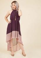  Befitting Of Fame Maxi Dress In Aubergine In Xs
