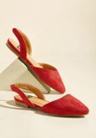 Modcloth Slingback And Relax Vegan Flat In Ruby