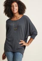 Modcloth Rush Promo Top: V: Sports Rapport Knit Top In Grey In 2x