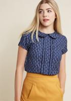 Modcloth Play Tell Collared Top In Feathers In 16 (uk)