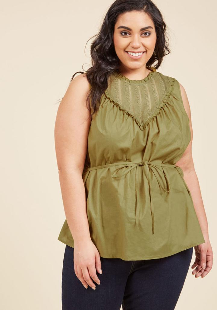 Modcloth Fashion Your Fairytale Sleeveless Top In Olive