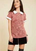  Caring Is Pairing Knit Top In Burgundy In Xs