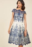 Modcloth Chi Chi London Exquisite Elegance Lace Dress In Navy