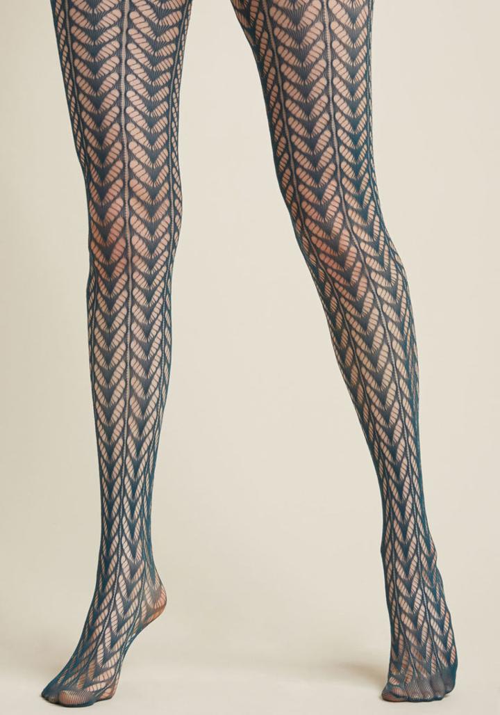 Modcloth Motif Maven Tights In Teal