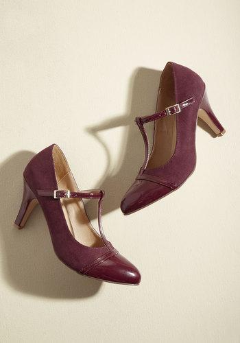  Primed With Polish T-strap Heel In 36