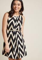 Modcloth Great Wavelengths Striped Dress In Black In 3x
