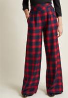 Modcloth Care To Converse? Wide-leg Pants In Cardinal In L